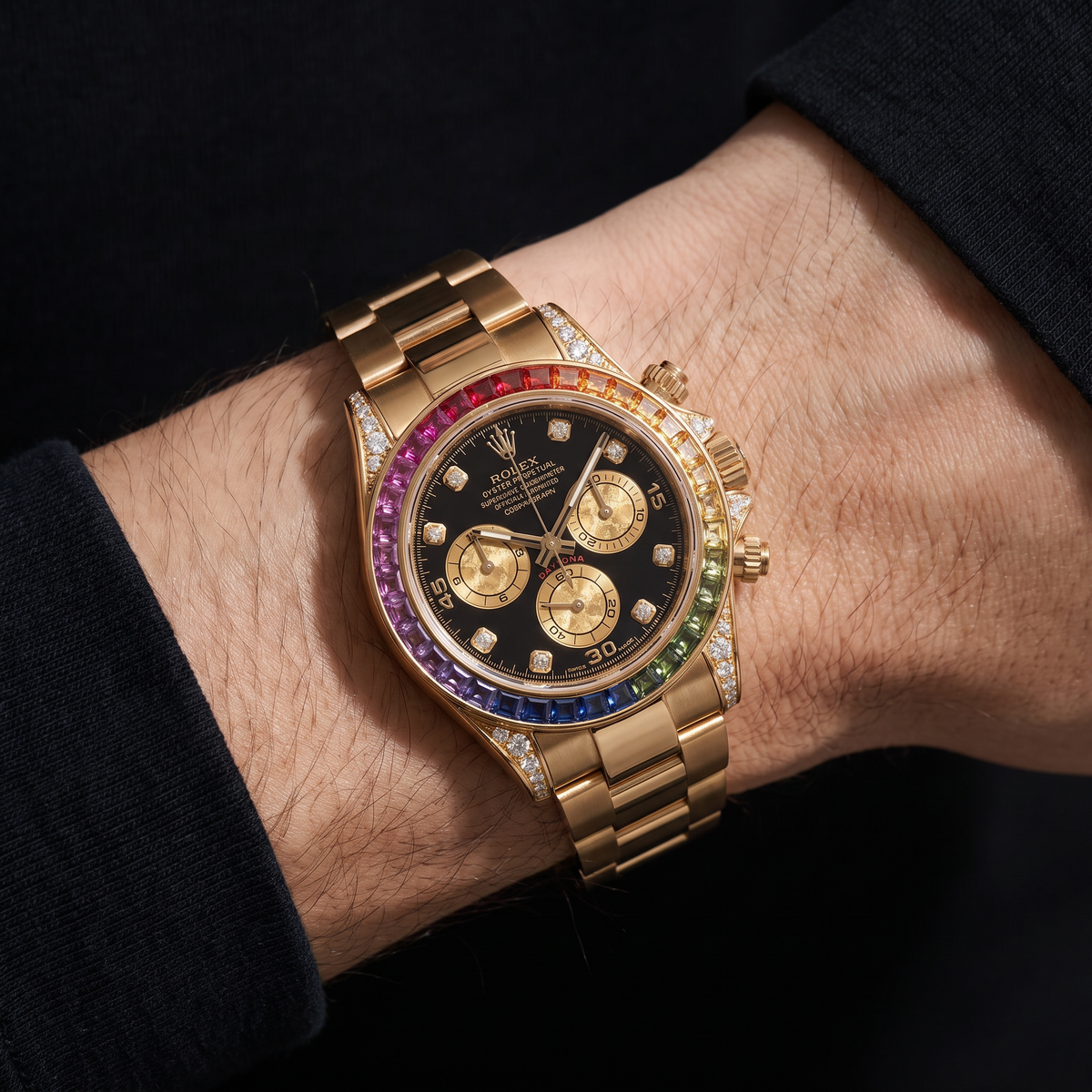 Chronograph Daytona 116598 Black Dial Yellow Gold Automatic Chronometer Watch