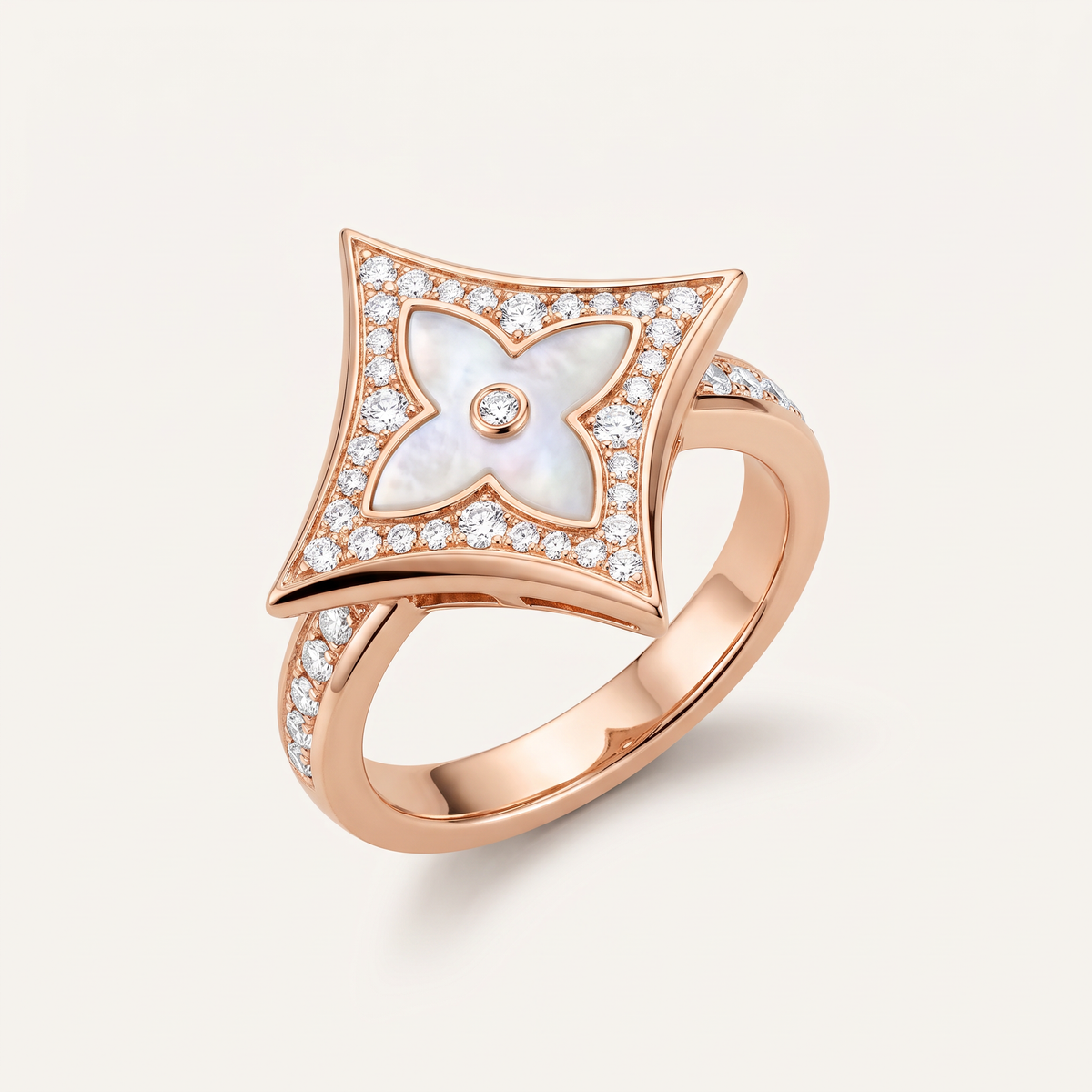 Color Blossom Pavé Line Star ring
