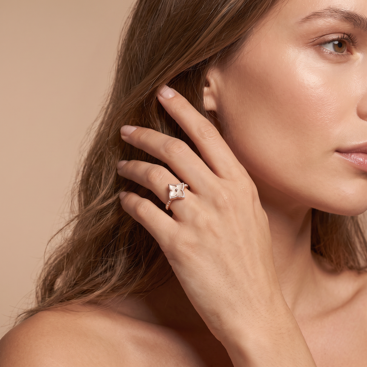 Color Blossom Pave Star ring