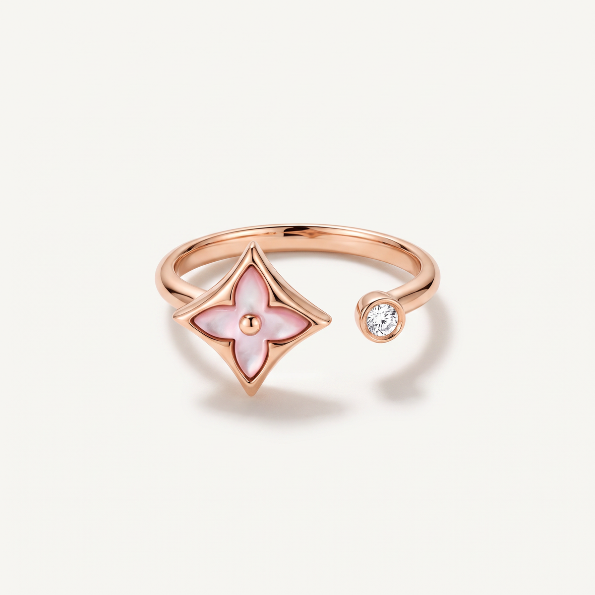 Color Blossom Star Diamond Cuff Ring