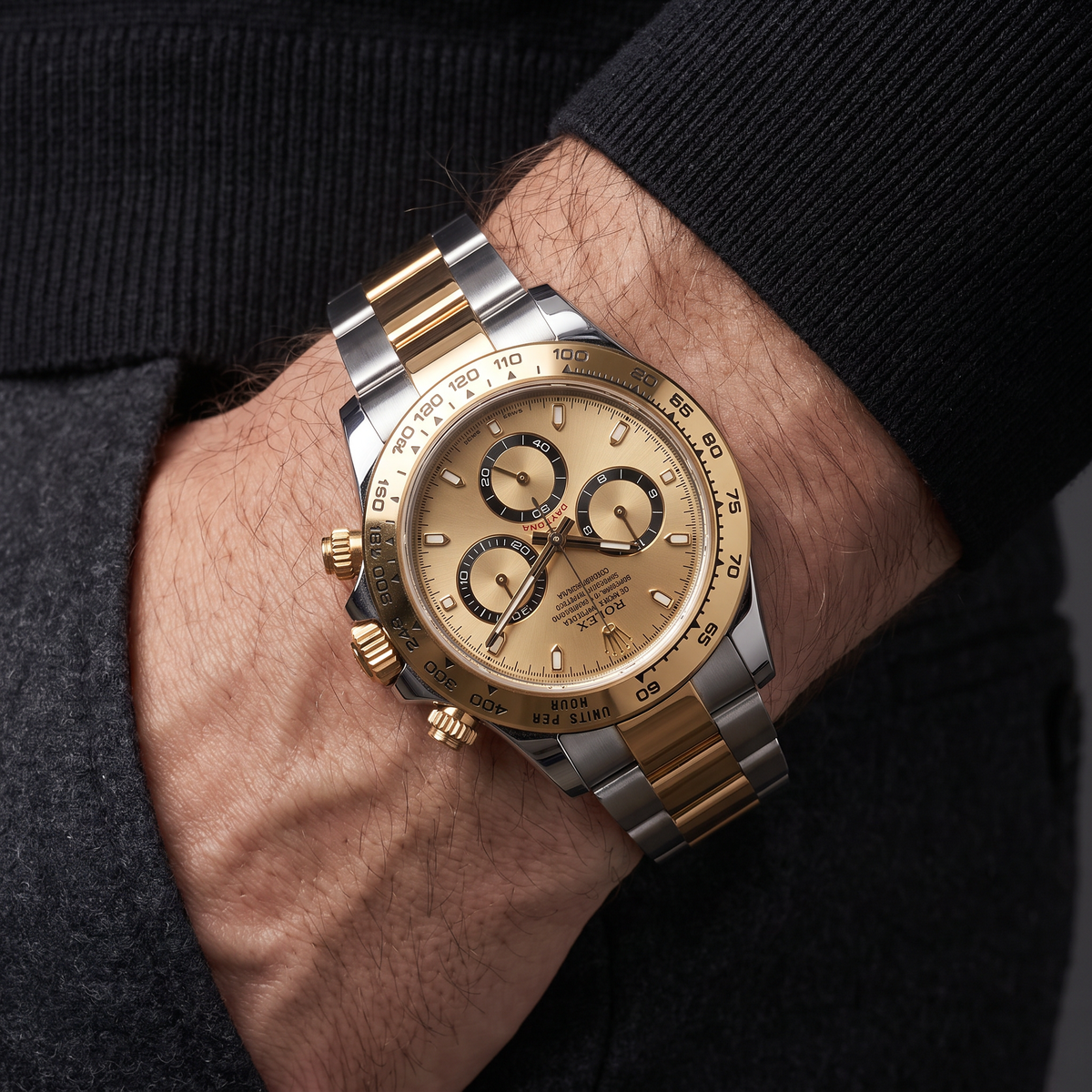 Cosmograph Daytona 126503 Golden Dial Yellow Gold Bezel Automatic Men's Watch