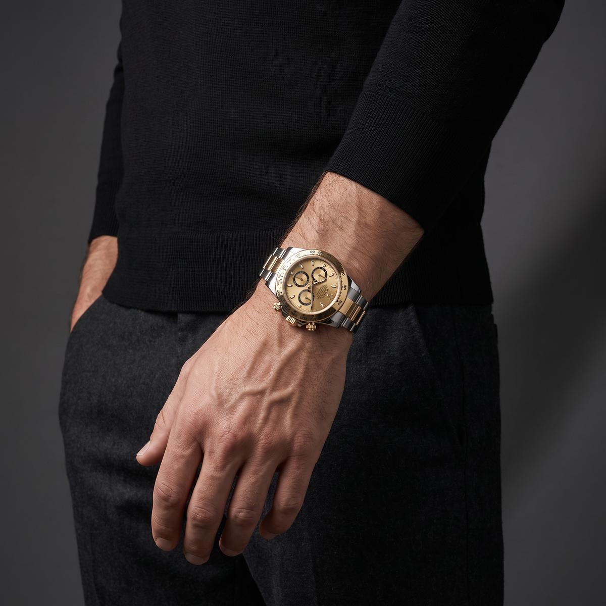 Cosmograph Daytona 126503 Golden Dial Yellow Gold Bezel Automatic Men's Watch