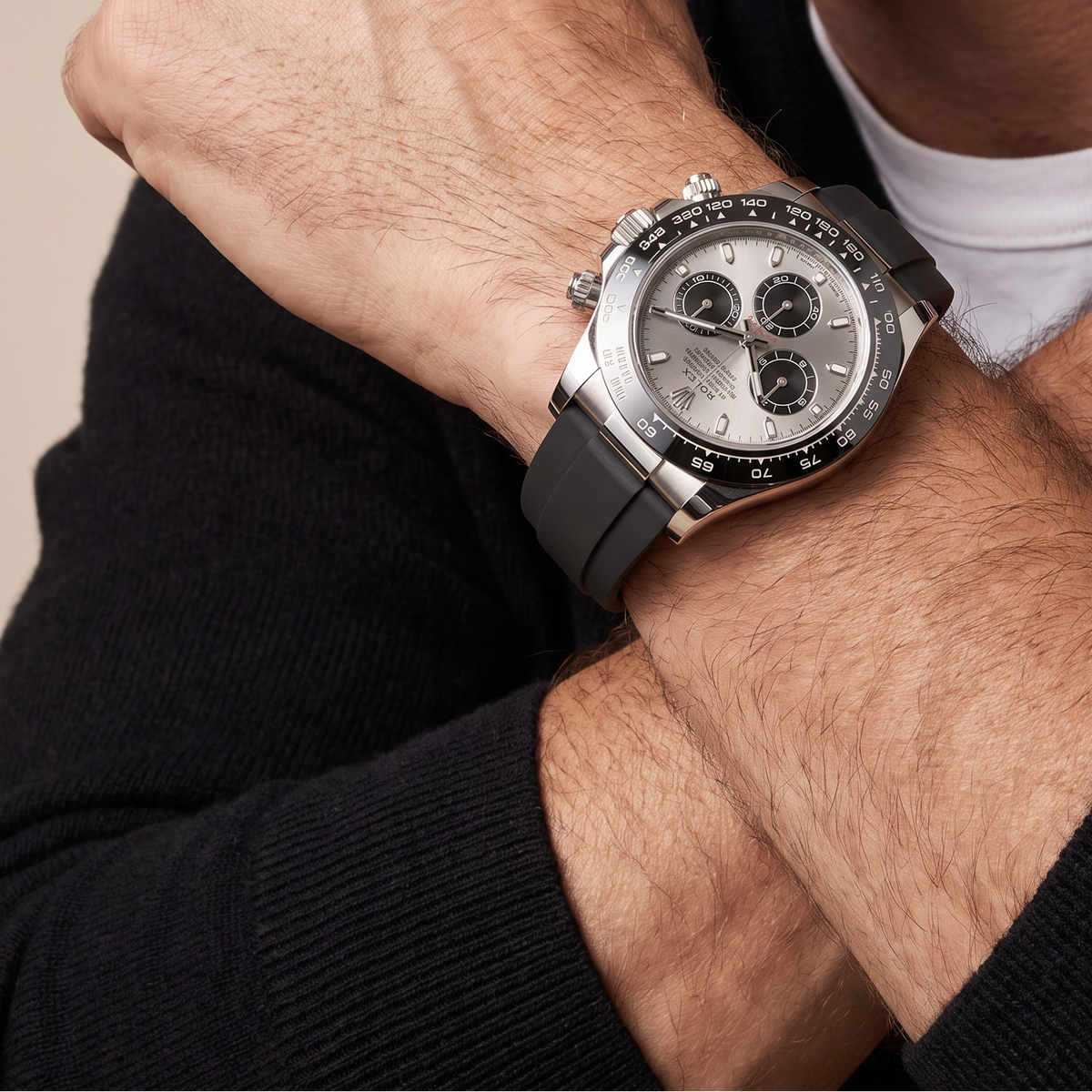 Cosmograph Daytona Bright Black Dial Men's Watch