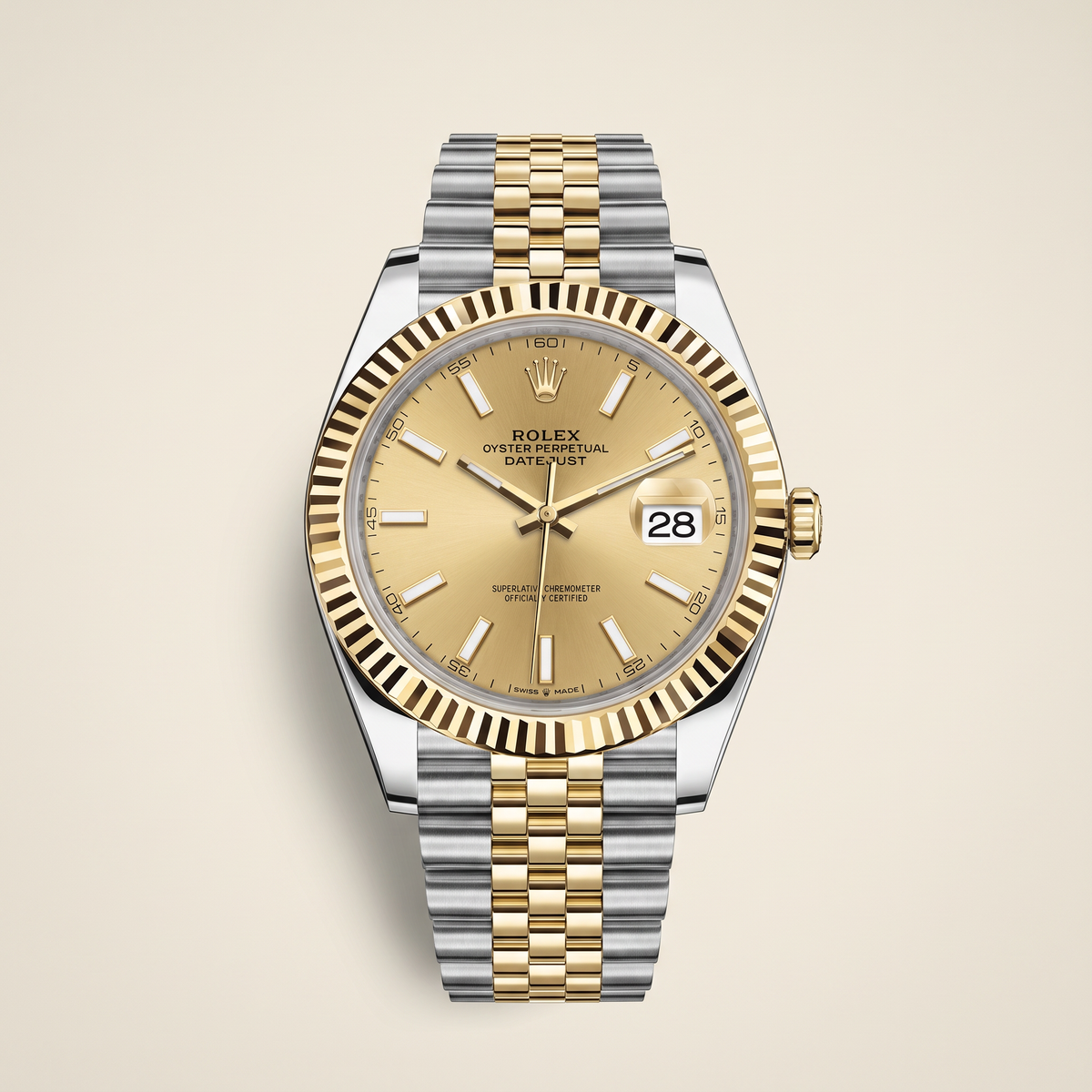 Datejust Champagne Dial Stainless Steel Yellow Gold Automatic Men's Watch
