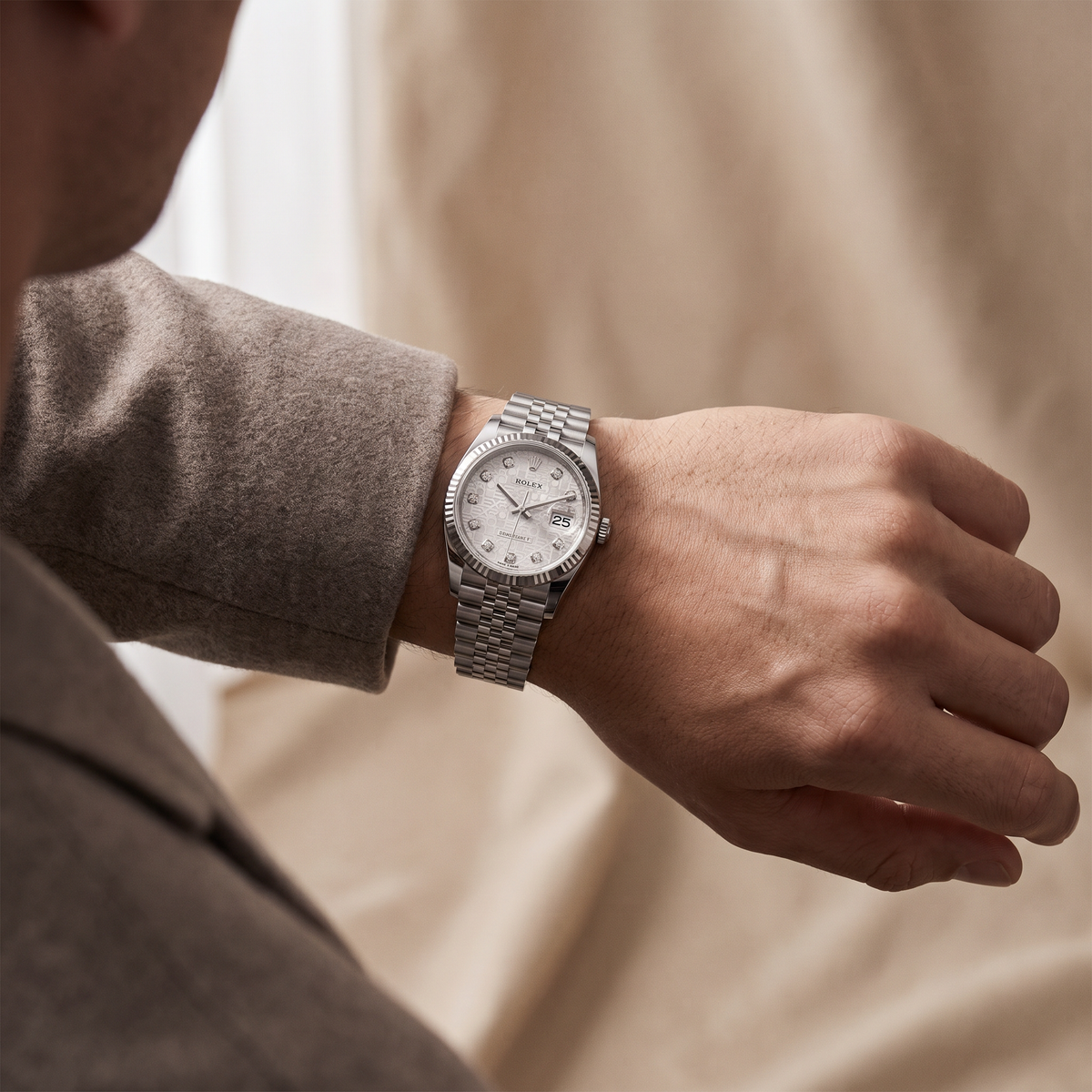 Datejust Silver Computer Dial Stainless Steel Oyster Perpetual Automatic Watch