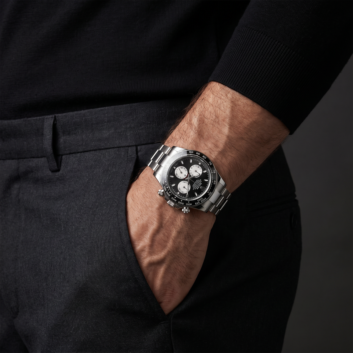 Daytona Le Mans 126529 Black Dial White Gold Automatic Watch