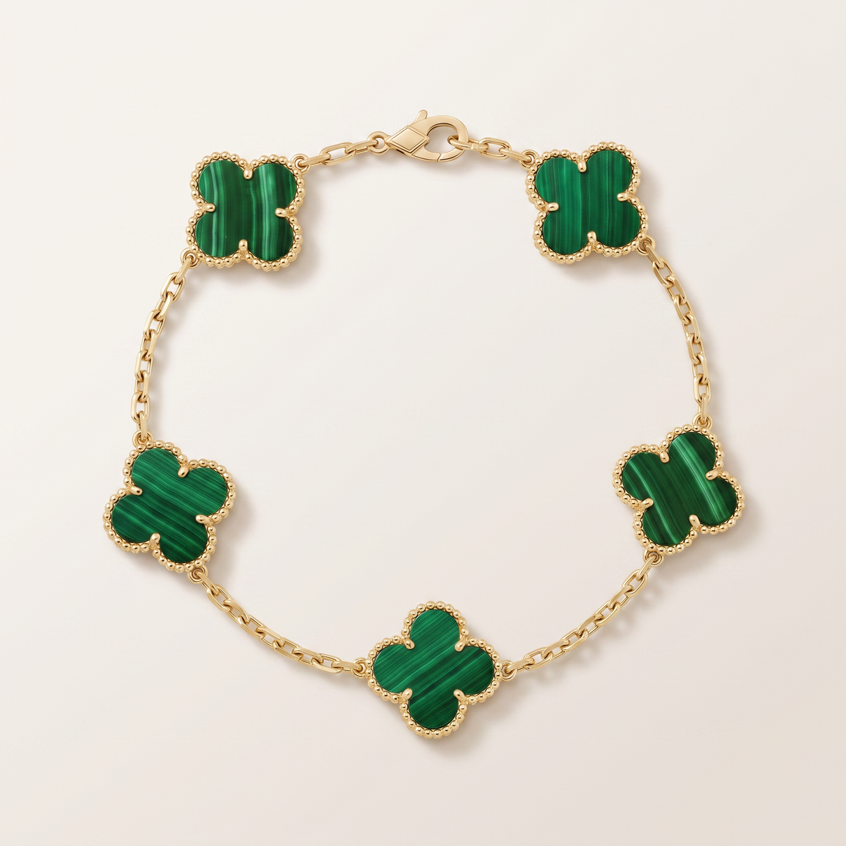 Alhambra Malachite 5 Motifs Clover Bracelet