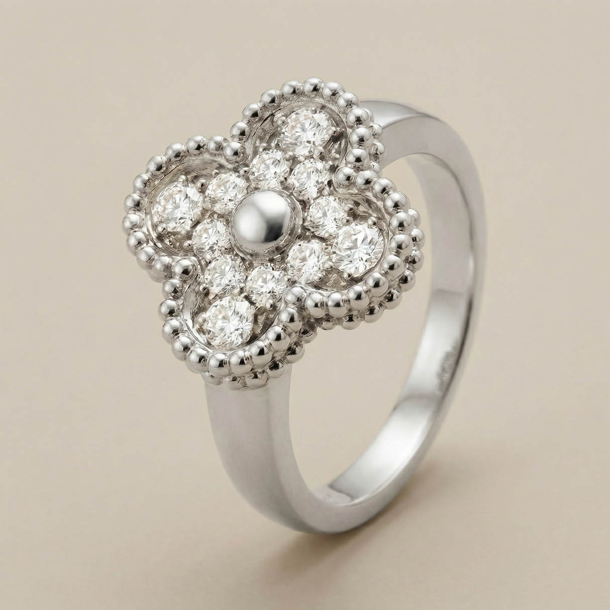 Vintage Alhambra Pavé Ring