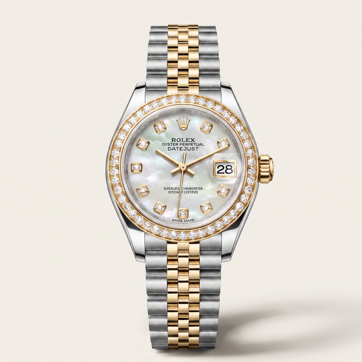 Lady-Datejust Mother Of Pearl Dial Bezel Women's Watch