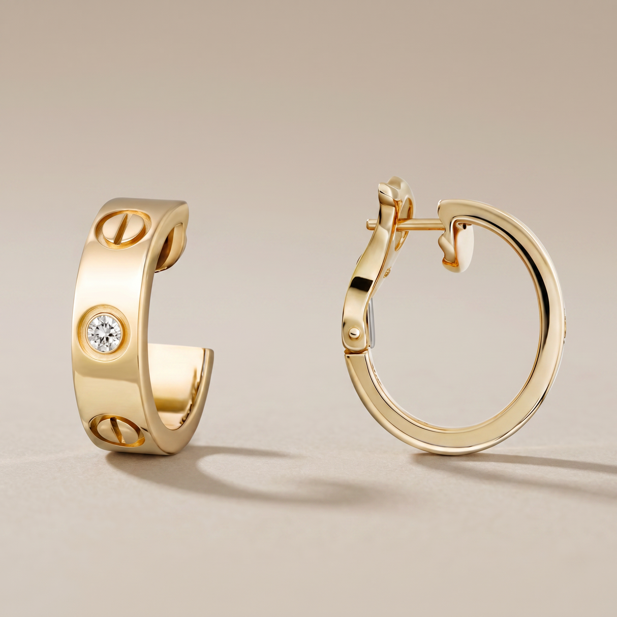 Love 2 Diamonds Hoop Earrings