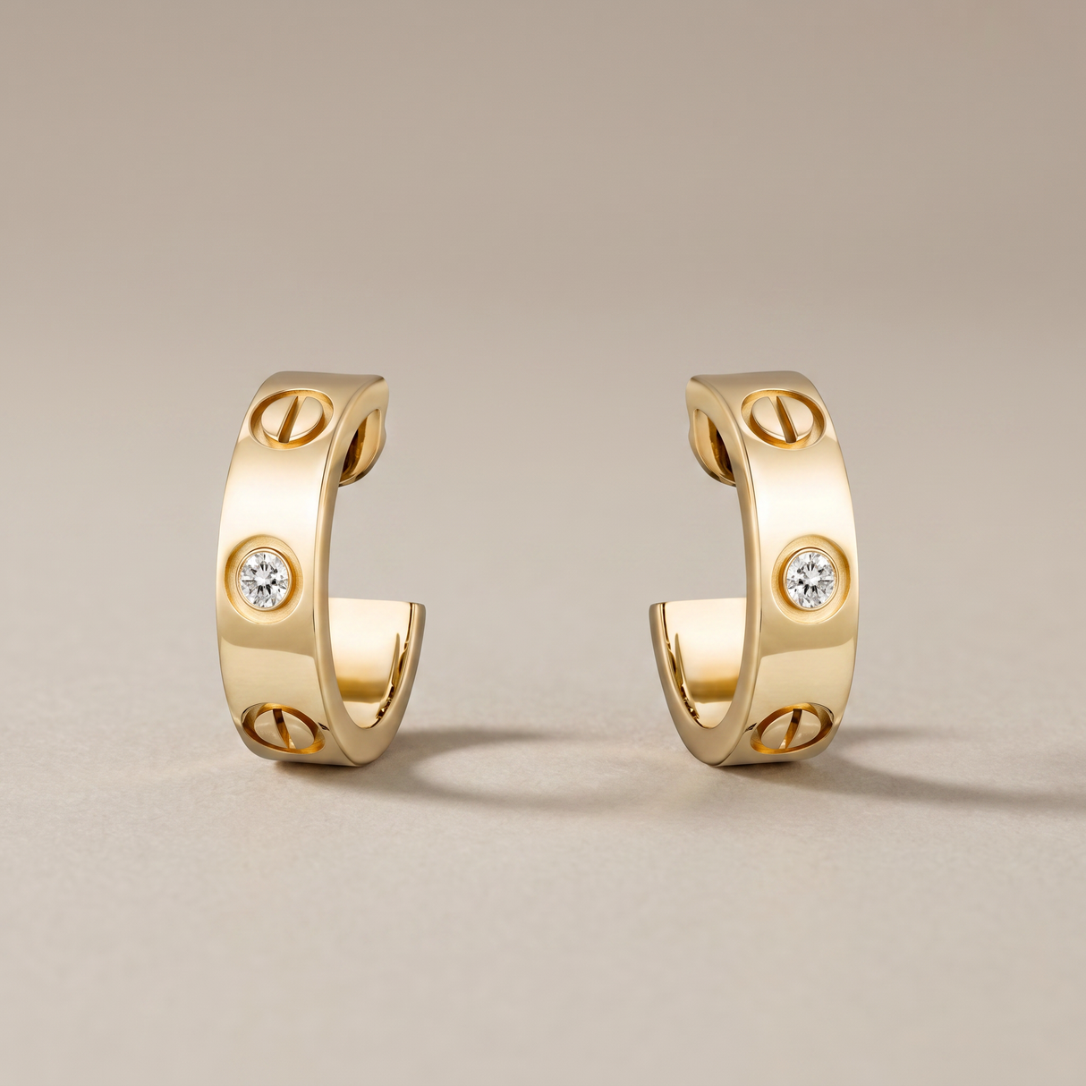 Love 2 Diamonds Hoop Earrings