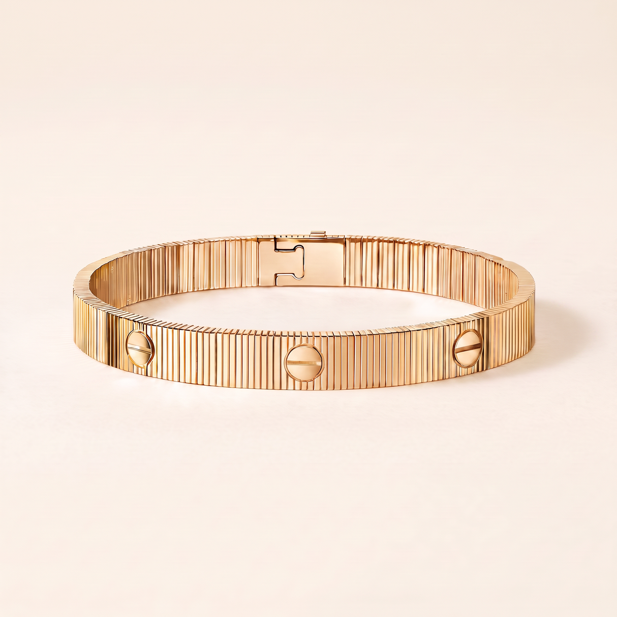 Love Ribbed Screw Accent Bracelet