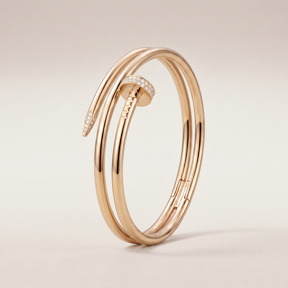 Juste Un Clou Pavé Diamonds Double Wrap Bangle Bracelet