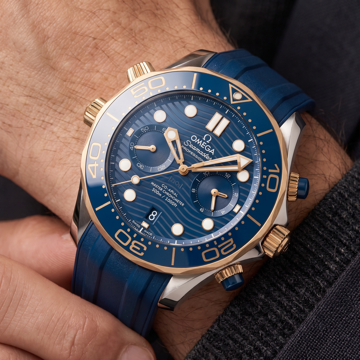 Seamaster Diver 300M Deep Blue Dial Gold Bi-Color Automatic Watch 210.22.44.51.03.001