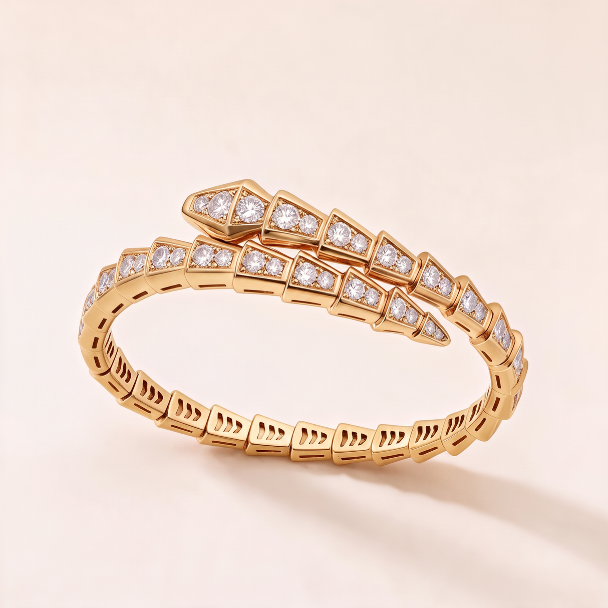 Serpenti Pavé Diamonds Double Wrap Bracelet