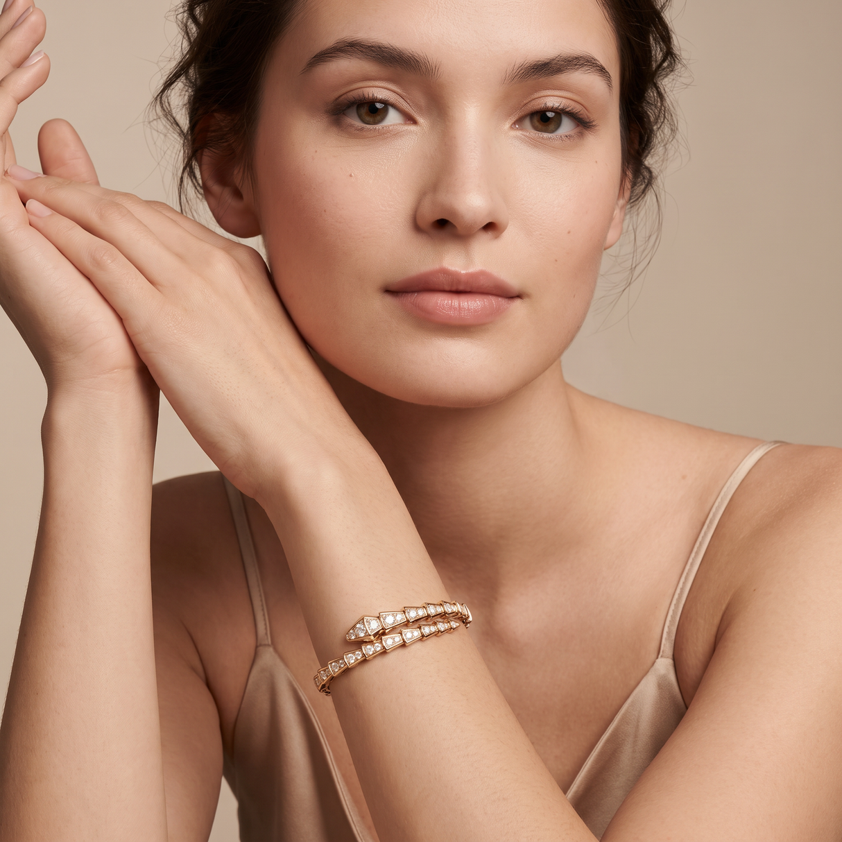 Serpenti Pavé Diamonds Double Wrap Bracelet