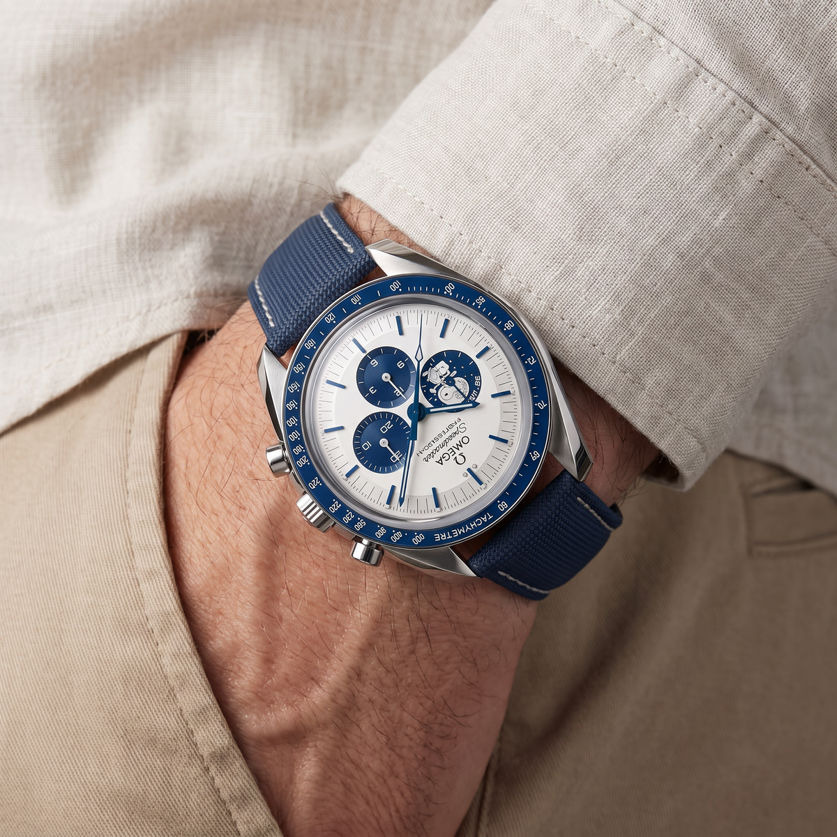 Speedmaster "Silver Snoopy Award" 50th Anniversary Men's Watch