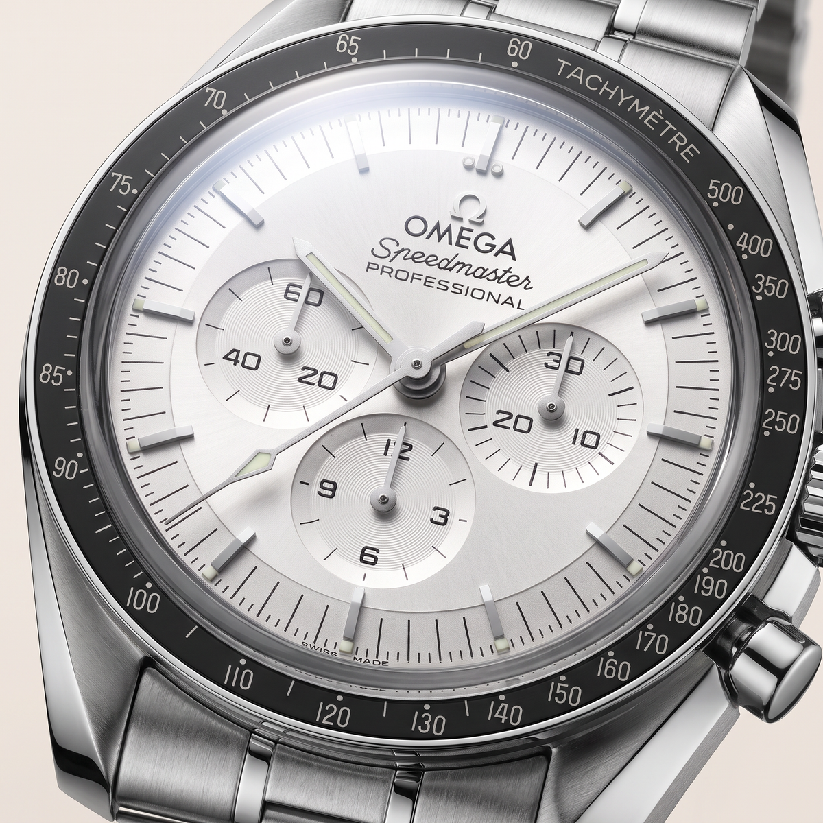 Speedmaster White Dial Black Bezel Stainless steel Automatic Watch