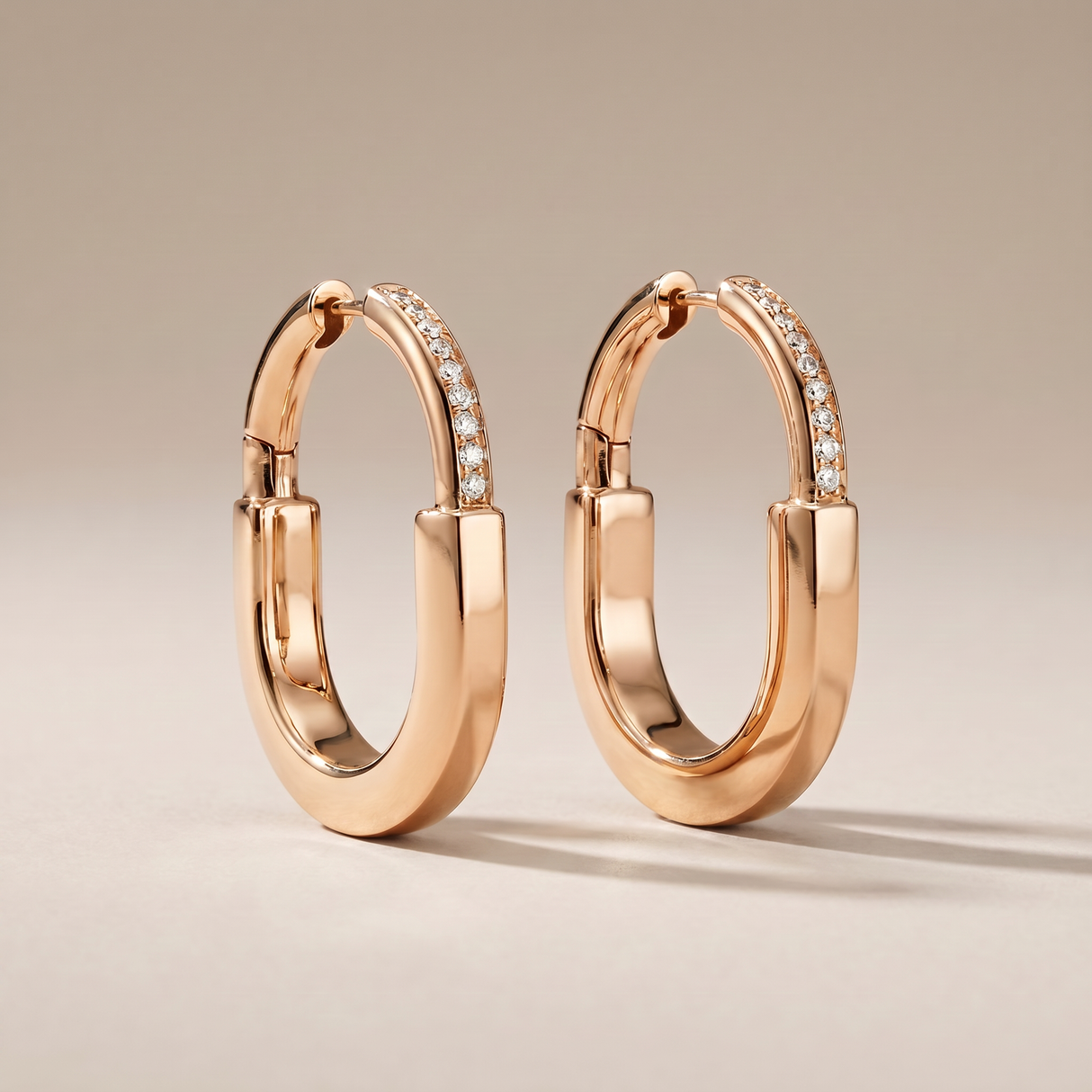 T Lock Medium Hoop Earrings