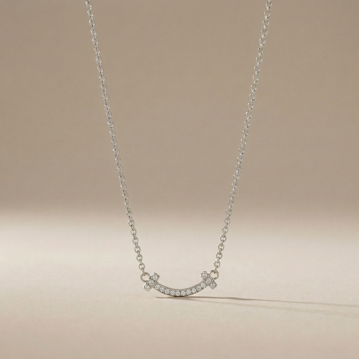 T Small Diamond Pavé Pendant Necklace