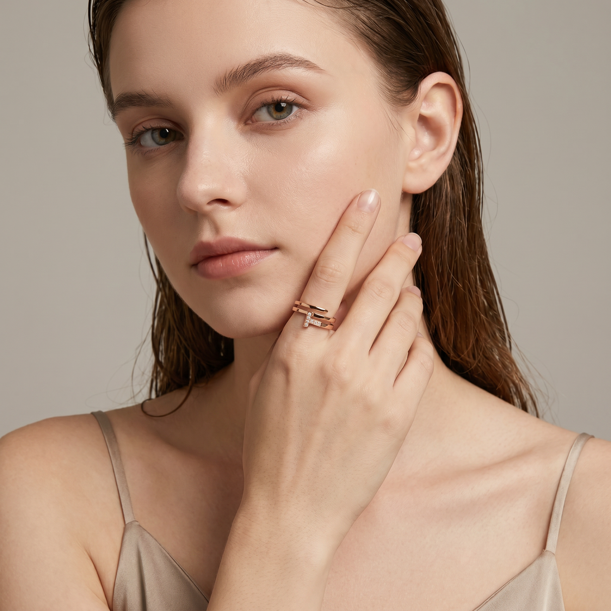 T Wrap Pavé Diamonds Ring