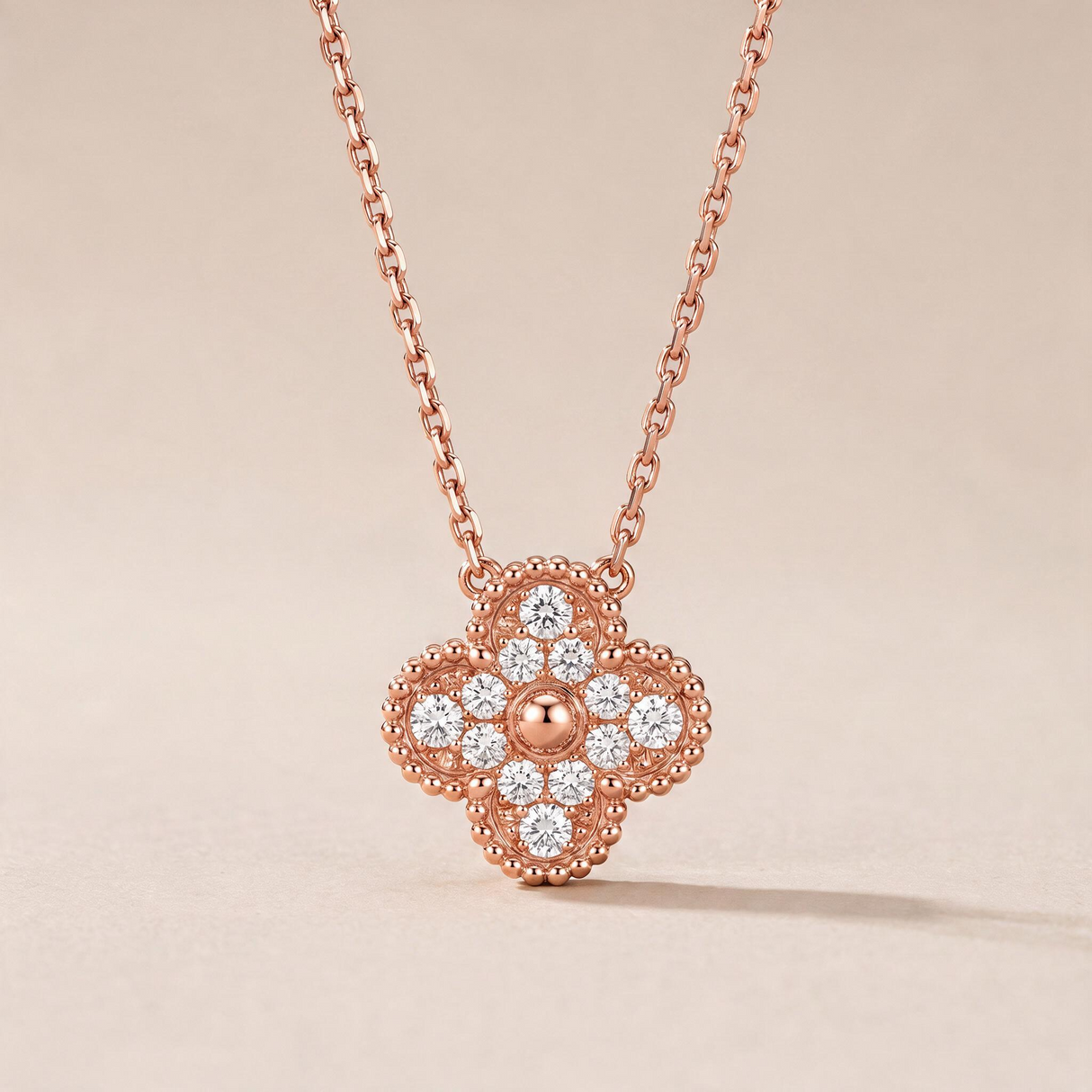Vintage Alhambra 1 Pavé Motif Necklace