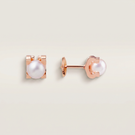 C Shaped Pearl Stud Earrings