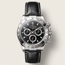 Chronograph Daytona Black Dial Black Leather Strap Automatic Watch