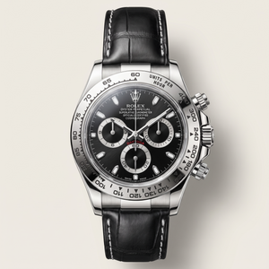 Chronograph Daytona Black Dial Black Leather Strap Automatic Watch