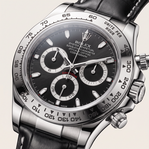 Chronograph Daytona Black Dial Black Leather Strap Automatic Watch