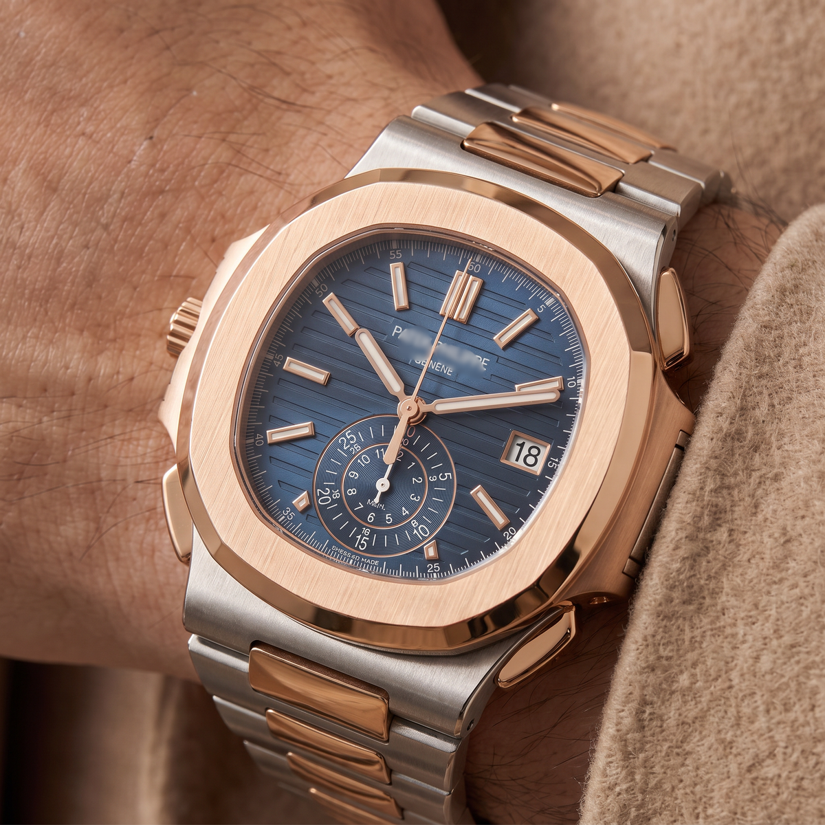 Chronograph Philip Nautilus 5980 Blue Gradient Dial Stainless Steel Automatic Watch