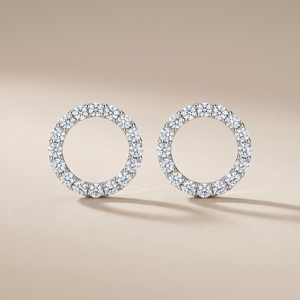 Circle Pavé Diamonds Earrings