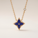 Color Blossom Blue 1 Diamond Inlay Star Necklace