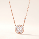 Color Blossom Pave Circle Necklace