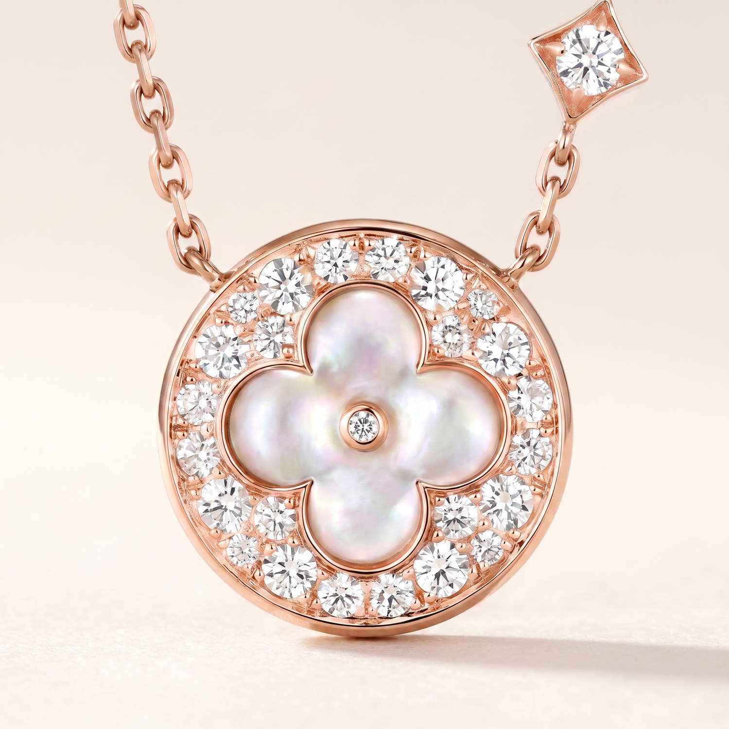 Color Blossom Pave Circle Necklace