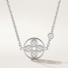 Color Blossom Pavé Diamonds Flower Pendant Necklace
