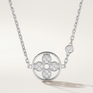 Color Blossom Pavé Diamonds Flower Pendant Necklace