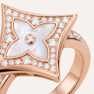 Color Blossom Pavé Line Star ring