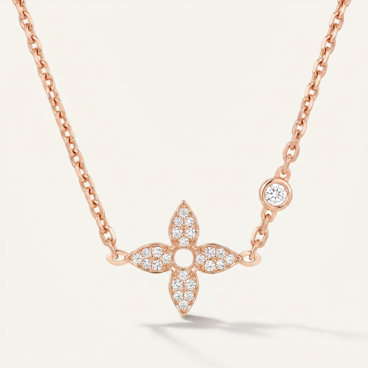 Color Blossom Pavé Diamonds Petal Necklace
