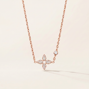 Color Blossom Pavé Diamonds Petal Necklace