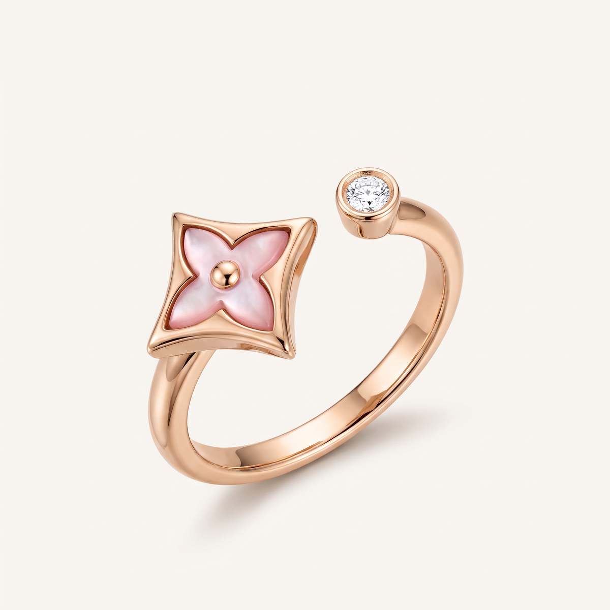Color Blossom Star Diamond Cuff Ring