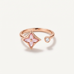 Color Blossom Star Diamond Cuff Ring