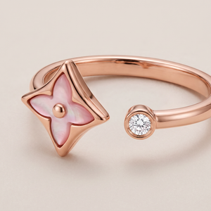 Color Blossom Star Diamond Cuff Ring