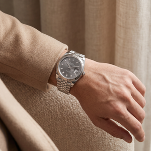 Datejust Dark Grey And Diamonds Dial Stainless Steel Automatic Men's Watch