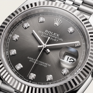 Datejust Dark Grey And Diamonds Dial Stainless Steel Automatic Men's Watch