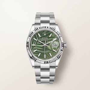 Datejust Green Palm Dial Stainless Steel Automatic Watch