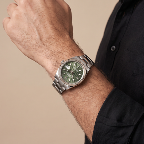 Datejust Green Palm Dial Stainless Steel Automatic Watch
