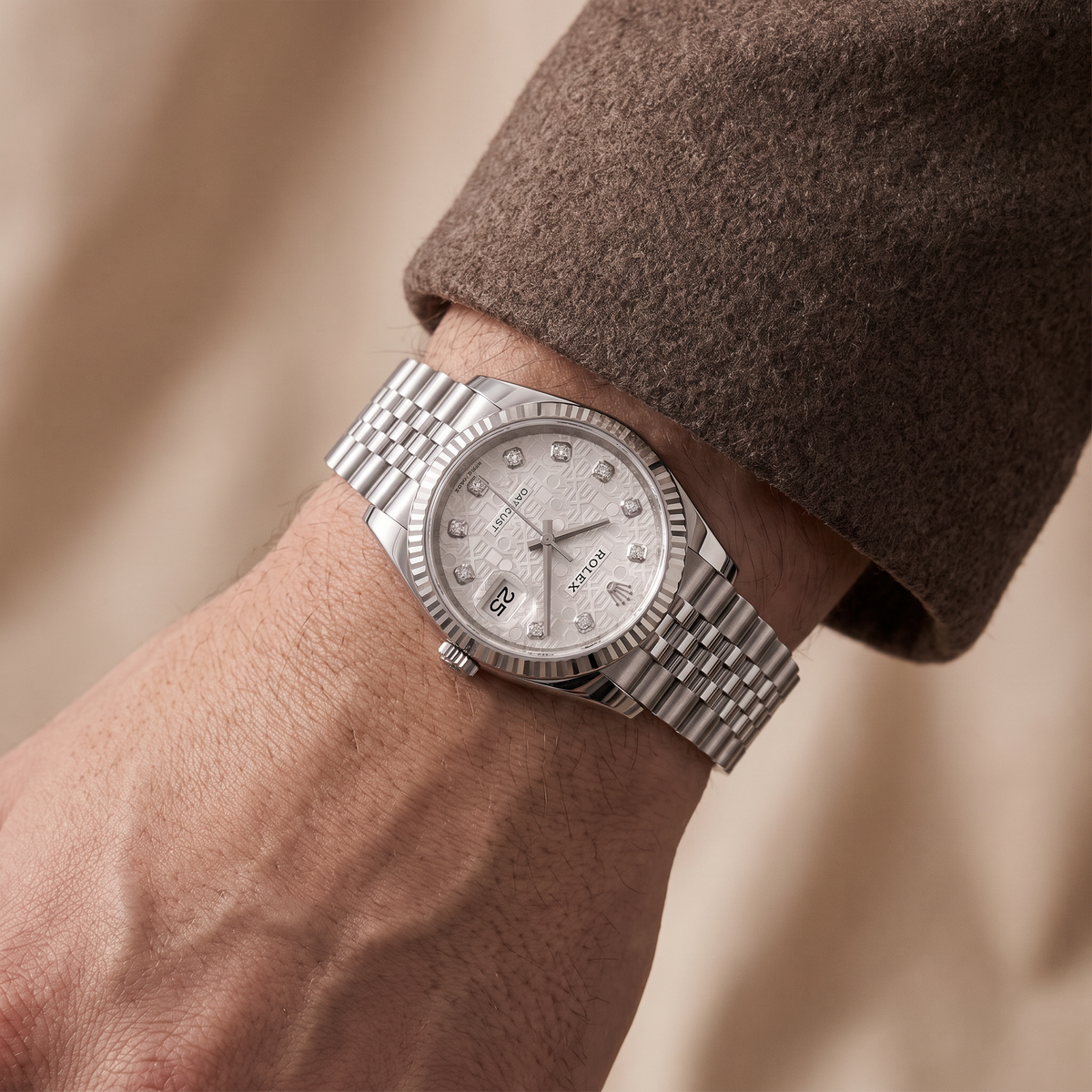 Datejust Silver Computer Dial Stainless Steel Oyster Perpetual Automatic Watch