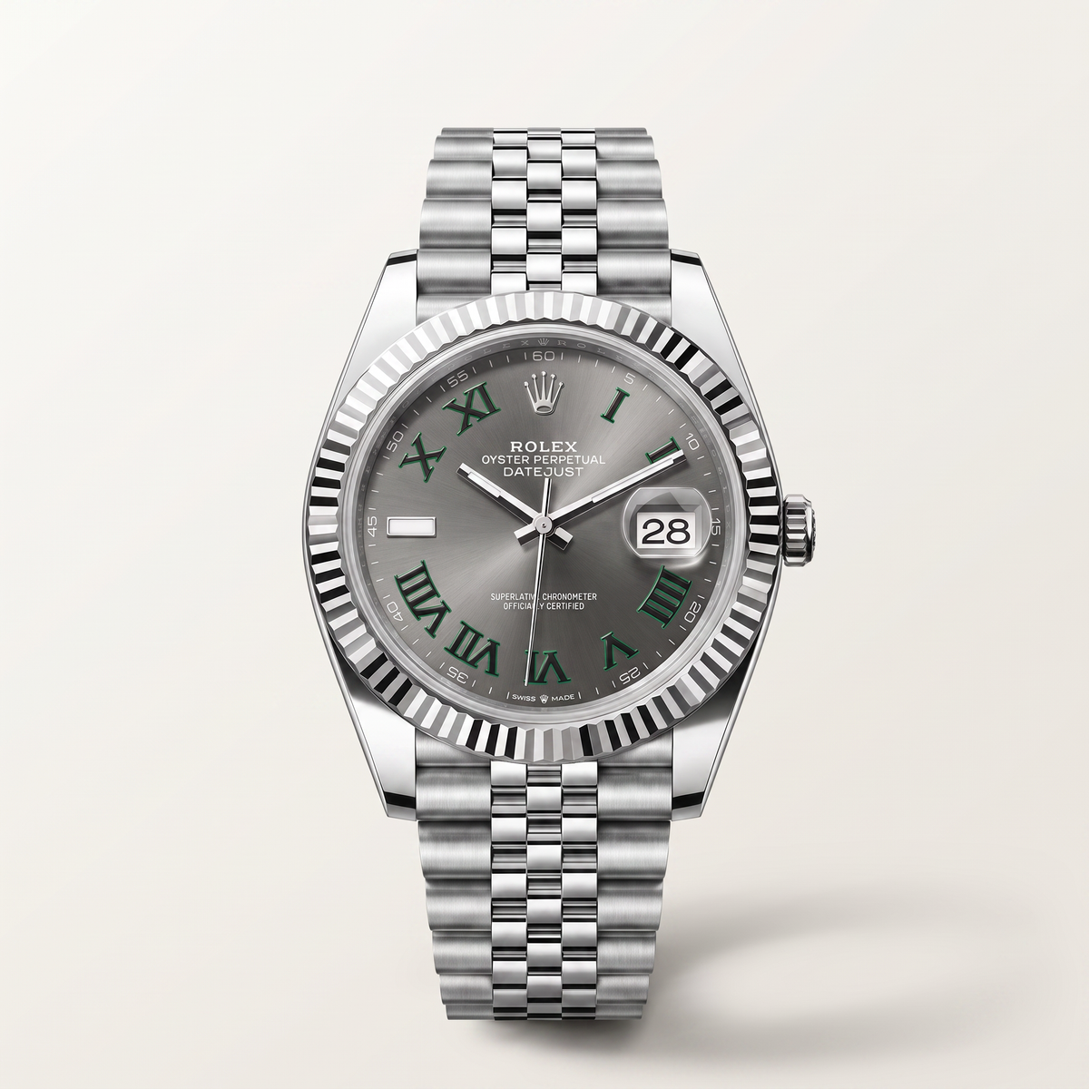 Datejust Stainless Steel Slate Dial Oyster Men's Watch