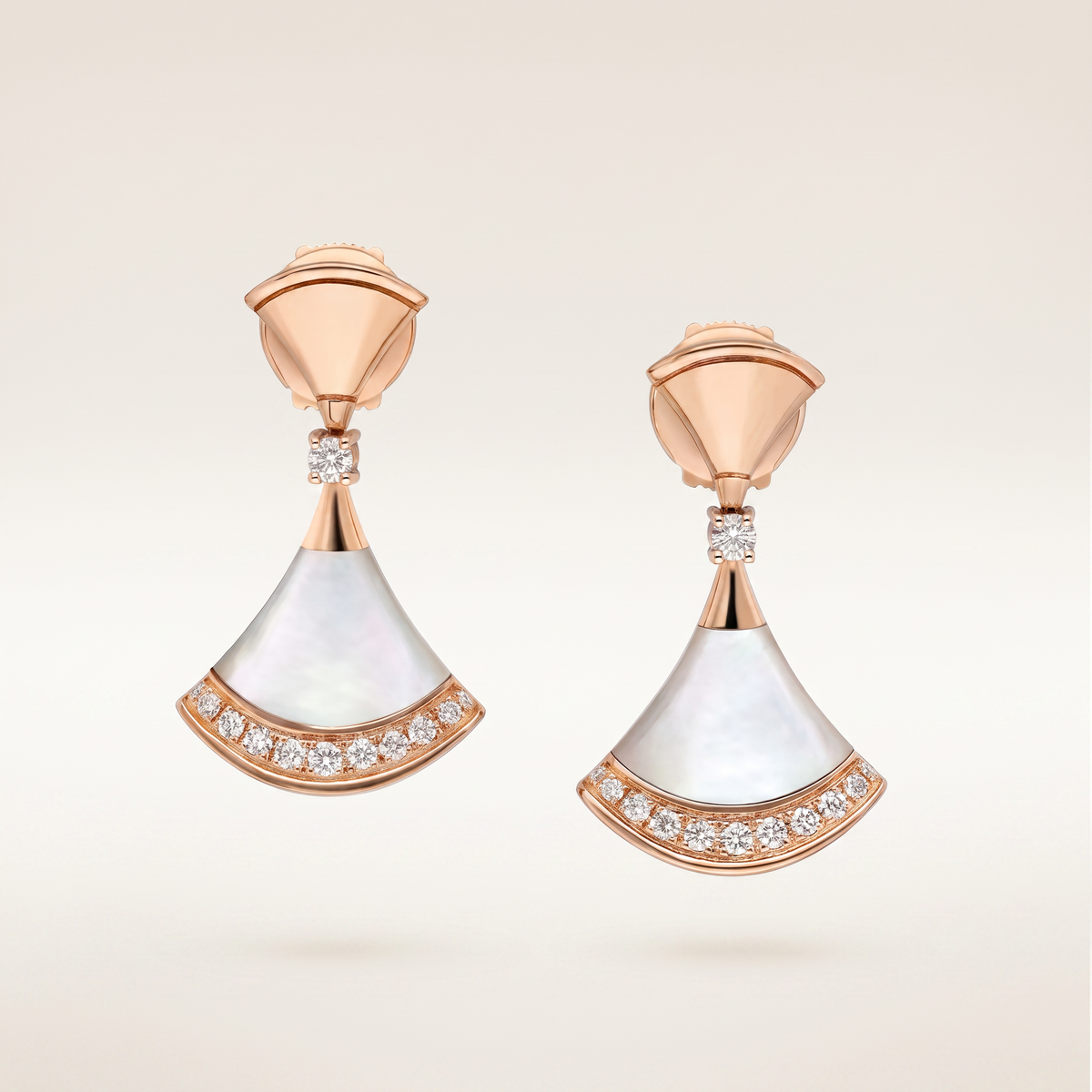 Diva's Dream Paved Mother Of Pearl Drop Earrings